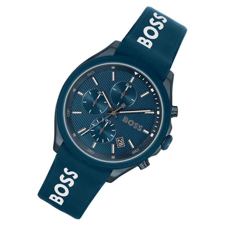Hugo Boss Silicone Blue Dial Chronograph Men's Watch - 1514061