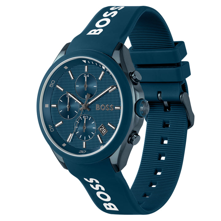 Hugo Boss Silicone Blue Dial Chronograph Men's Watch - 1514061