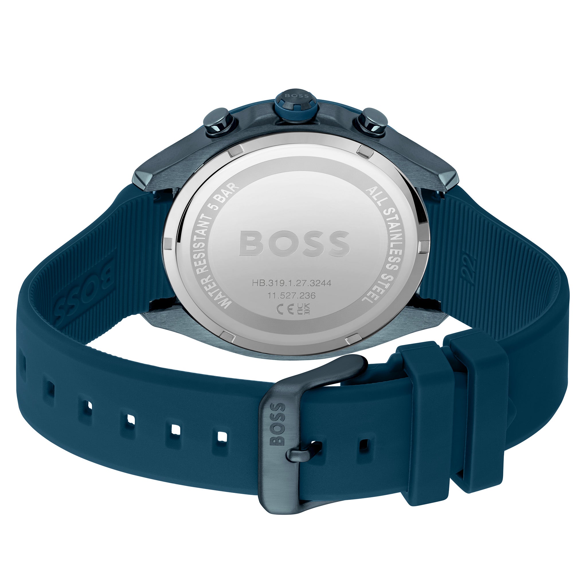Hugo Boss Silicone Blue Dial Chronograph Men's Watch - 1514061