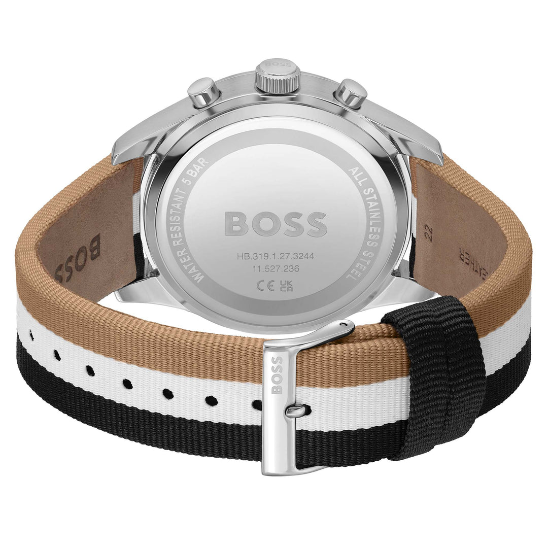 Hugo Boss Multi-colour Nylon Black Dial Chronograph Men's Watch - 1514062