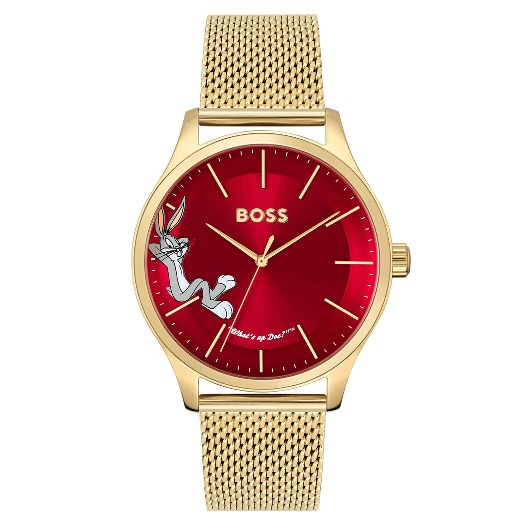 Hugo Boss Elite Bugs Bunny Gold Steel Red Dial Men's Watch - 1514063