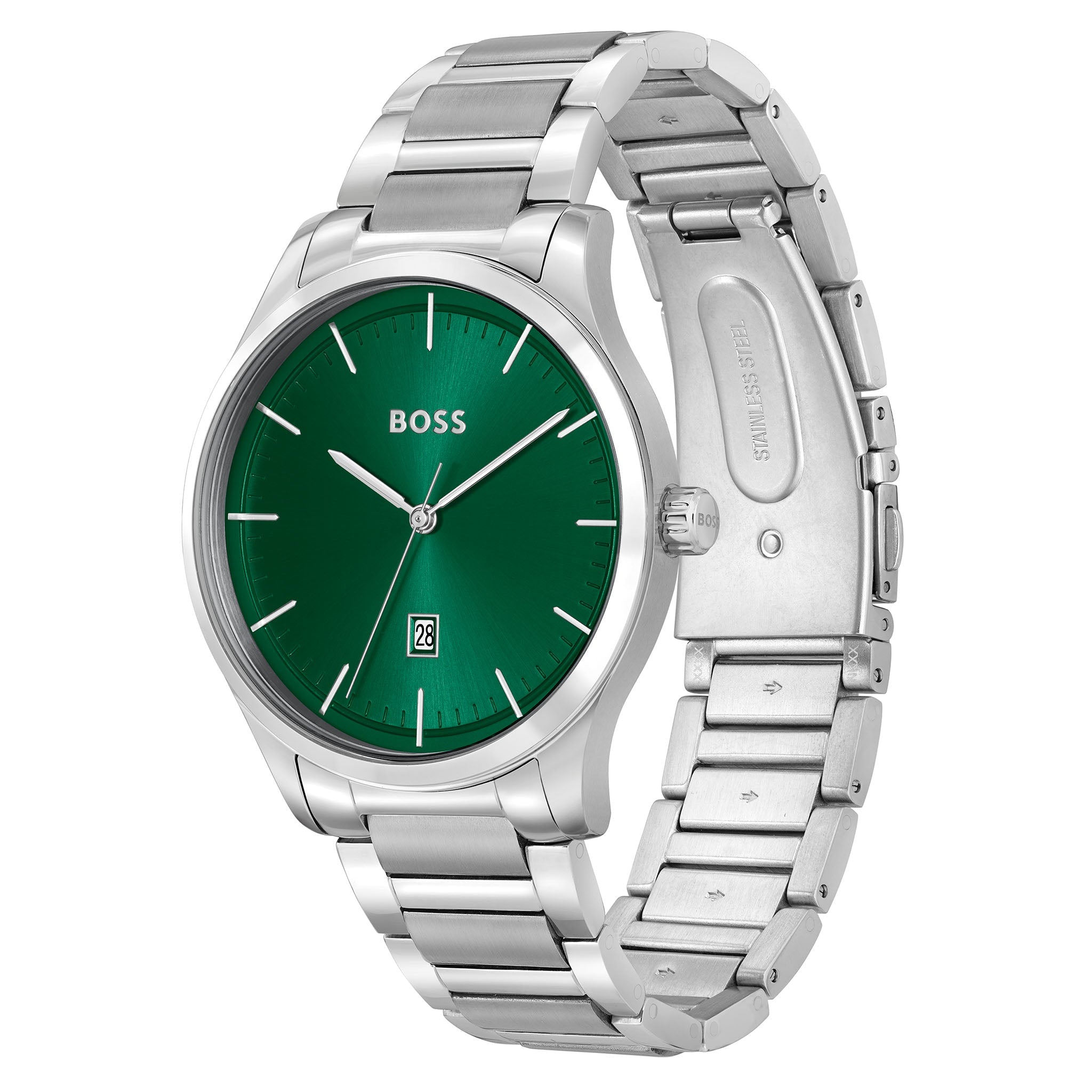 Hugo Boss Reason Stainless Steel Green Dial Men's - 1514084