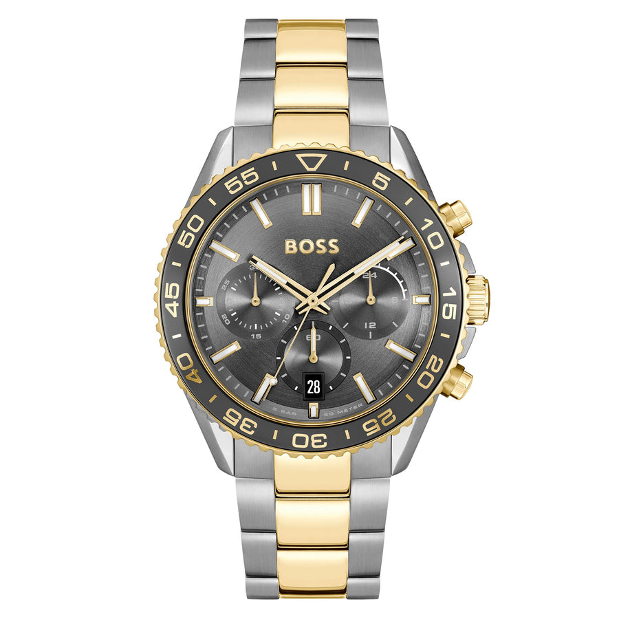 Hugo Boss Two-Tone Steel Grey Dial Chronograph Men's Watch - 1514144