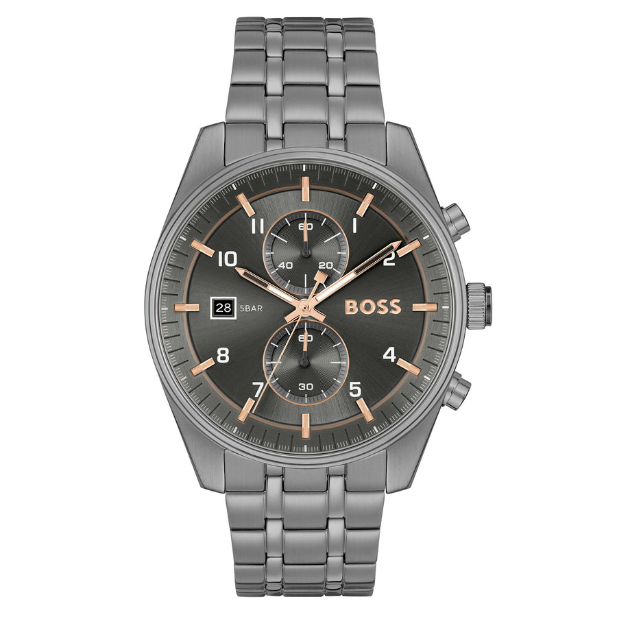 Hugo Boss Grey Steel Fashion Chronograph Men's Watch - 1514153