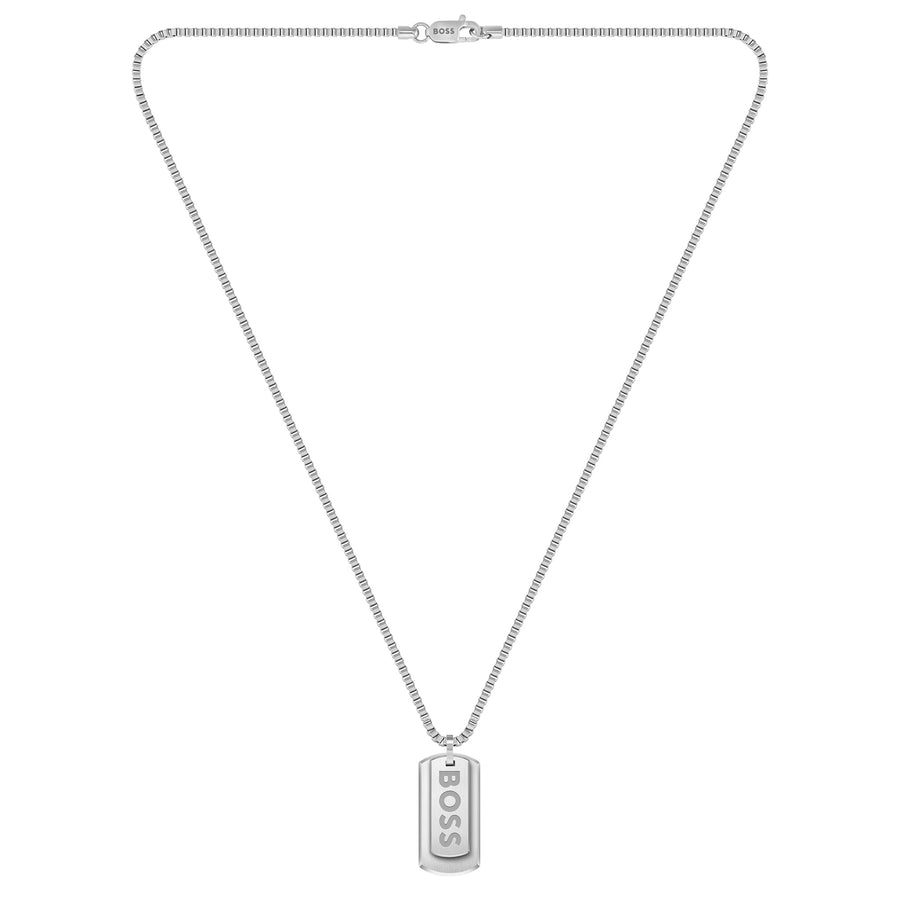 Hugo Boss Jewellery Stainless Steel Men's Pendant With Chain - 1580575