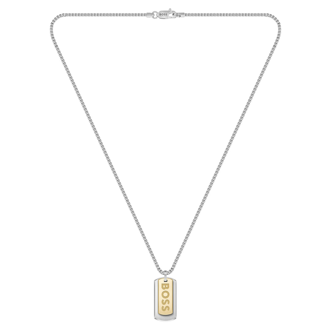 Hugo Boss Jewellery  Two-Tone Stainless Steel Men's Pendant With Chain - 1580576