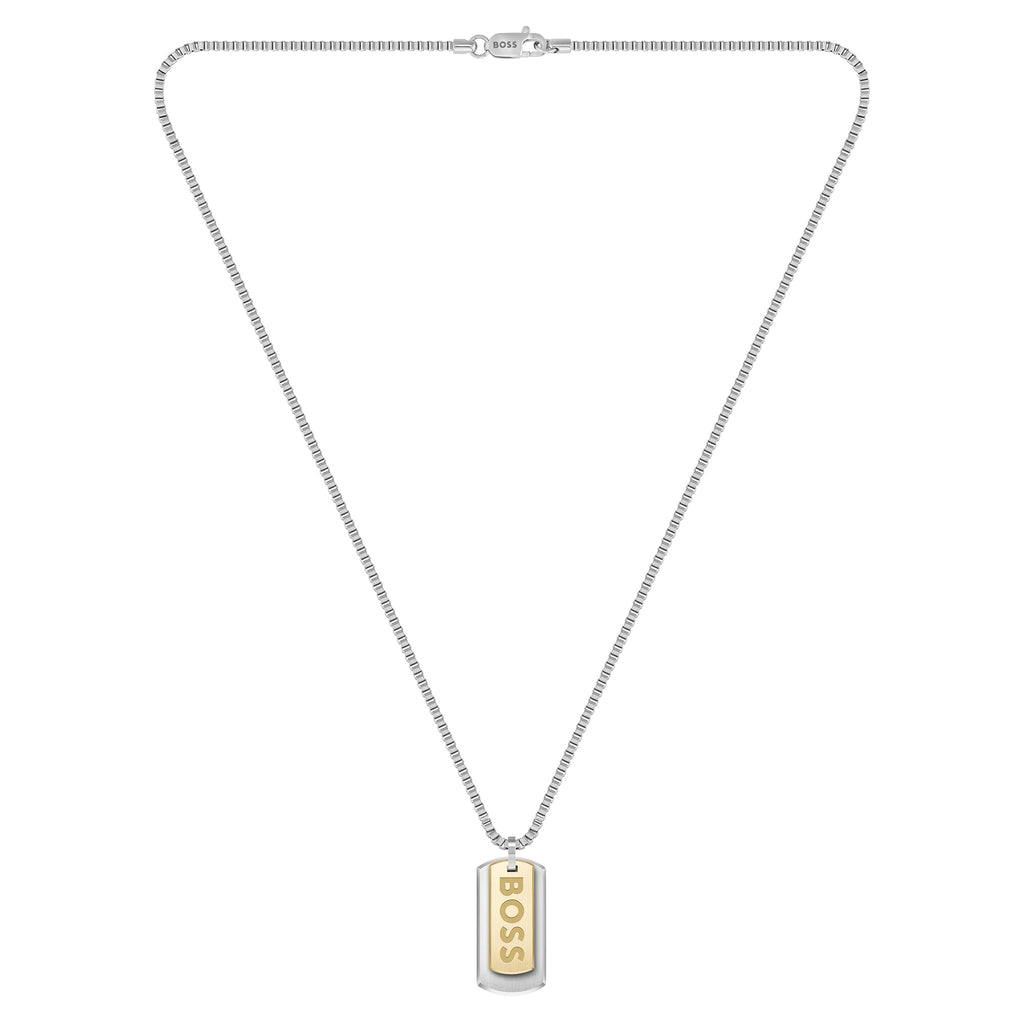 Hugo Boss Jewellery Two-Tone Steel Men's Pendant with Chain Necklace