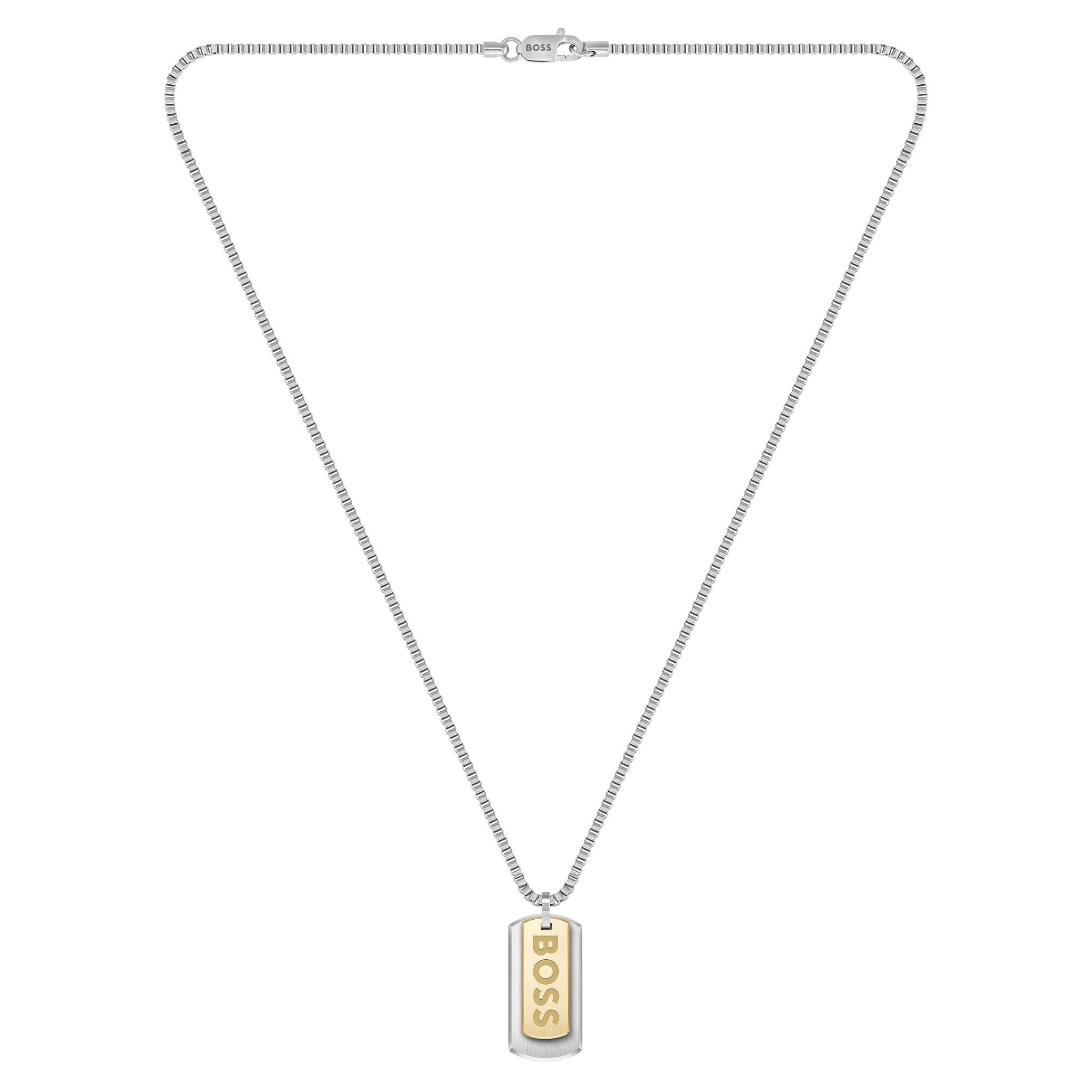 Hugo Boss Jewellery  Two-Tone Stainless Steel Men's Pendant With Chain - 1580576