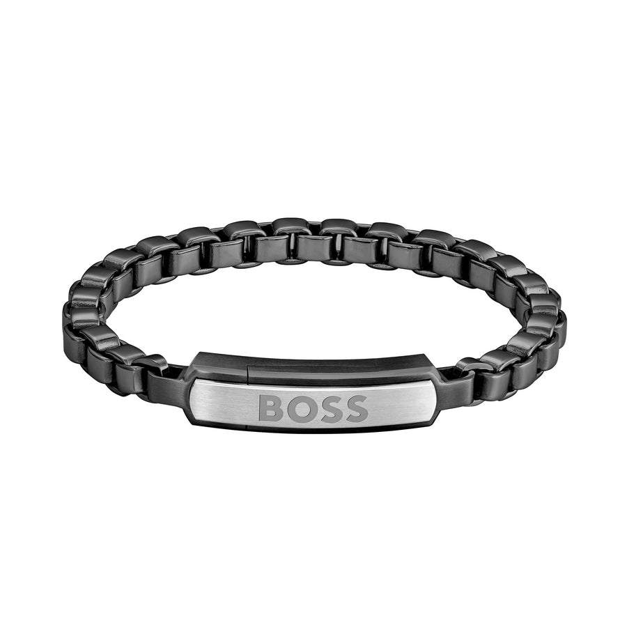 Hugo Boss Jewellery Black Steel Men's Chain Bracelet - 1580598M