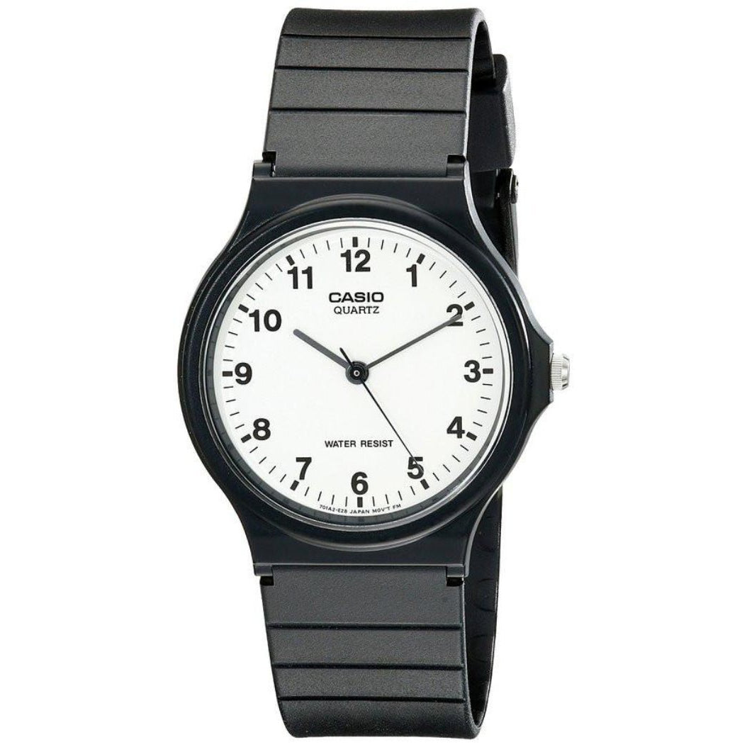 Casio Classic Black Resin White Dial Men's Watch - MQ24-7B