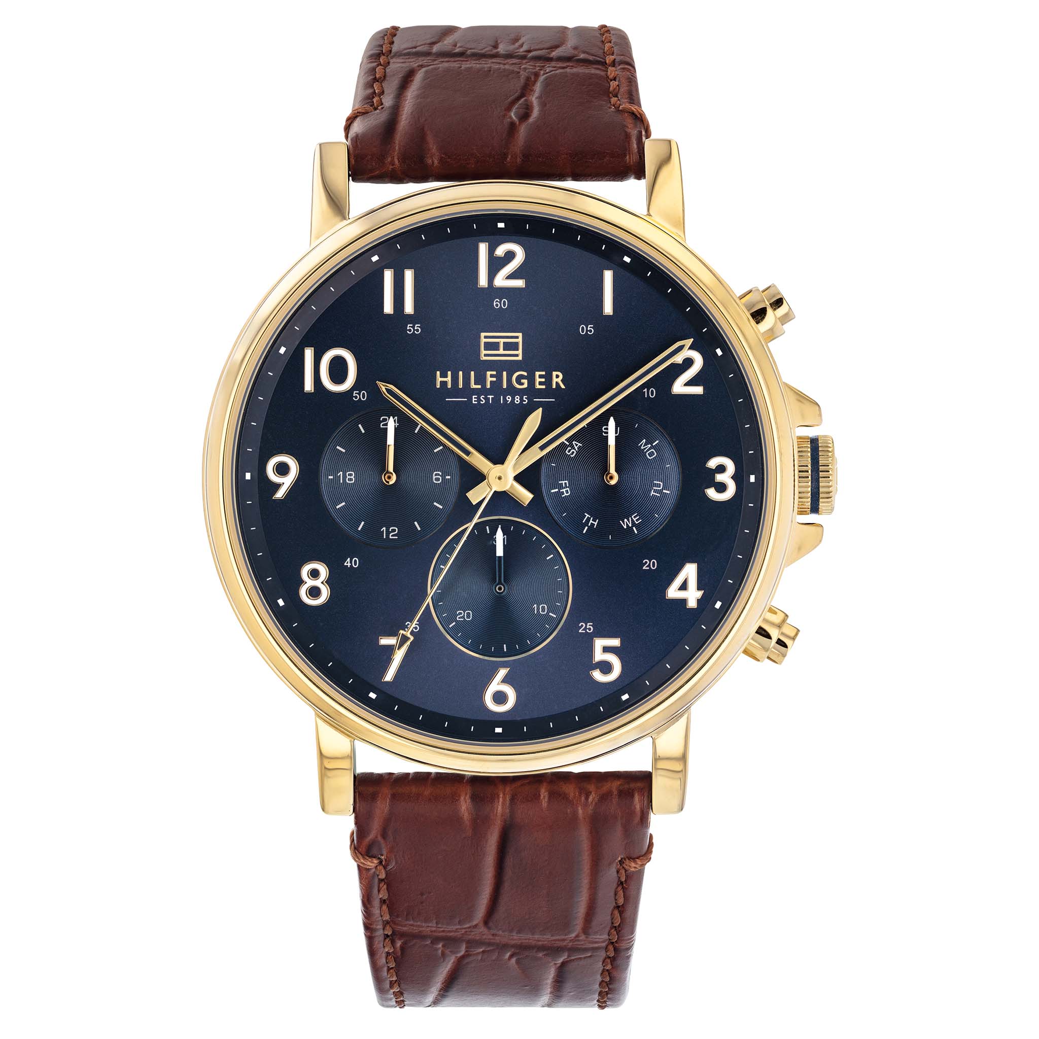 Tommy Hilfiger Multi-function Brown Leather Men's Watch - 1710380
