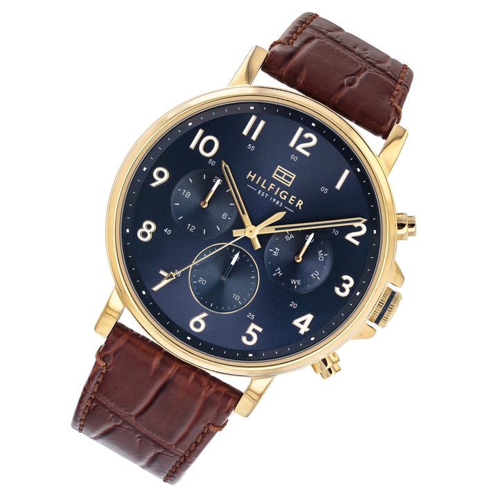 Tommy Hilfiger Multi-function Brown Leather Men's Watch - 1710380