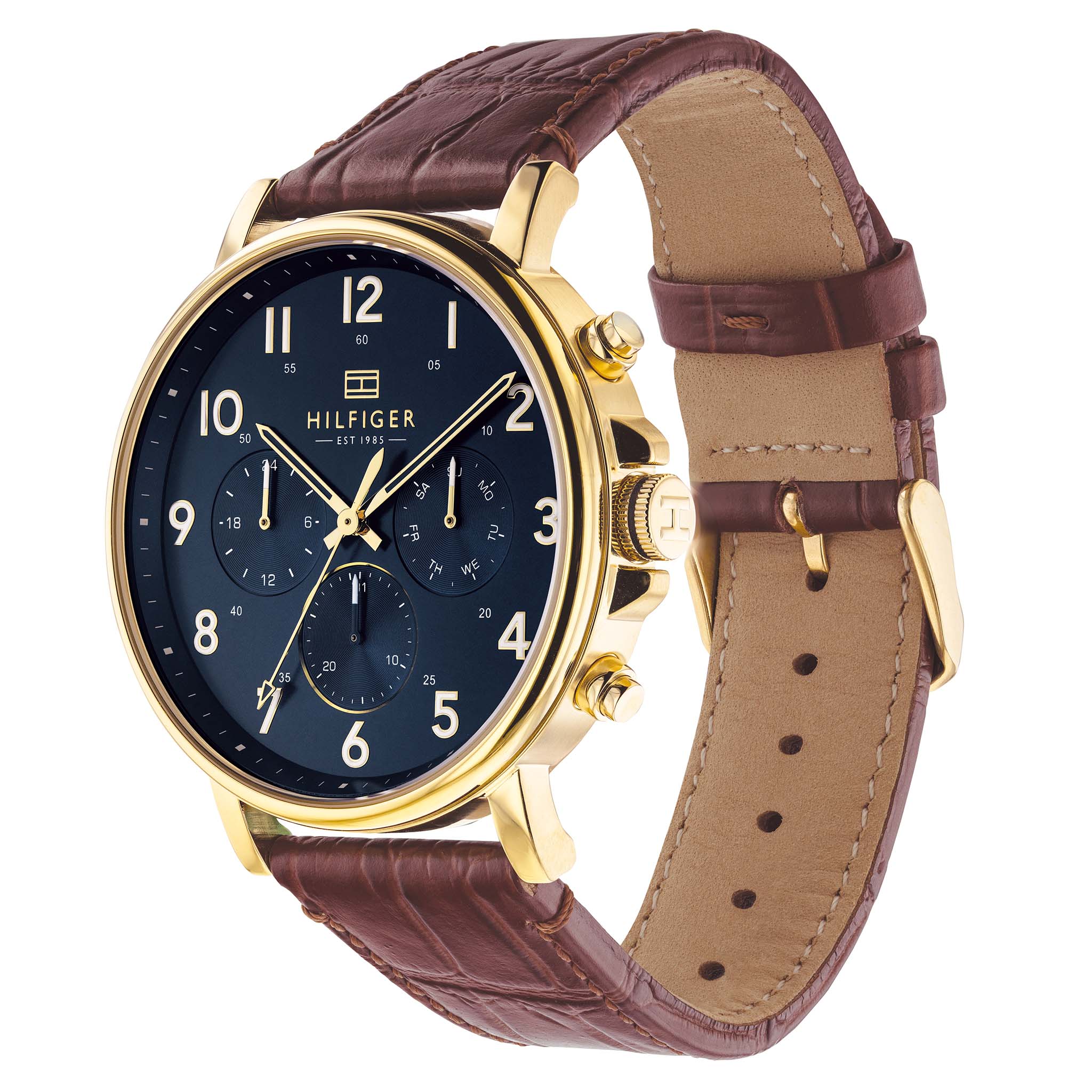 Tommy Hilfiger Multi-function Brown Leather Men's Watch - 1710380