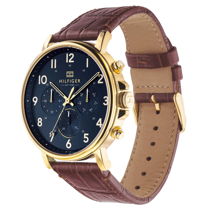 Tommy Hilfiger Multi-function Brown Leather Men's Watch - 1710380