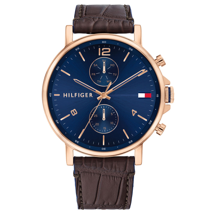 Tommy Hilfiger Brown Leather Men's Multi-function Watch - 1710418