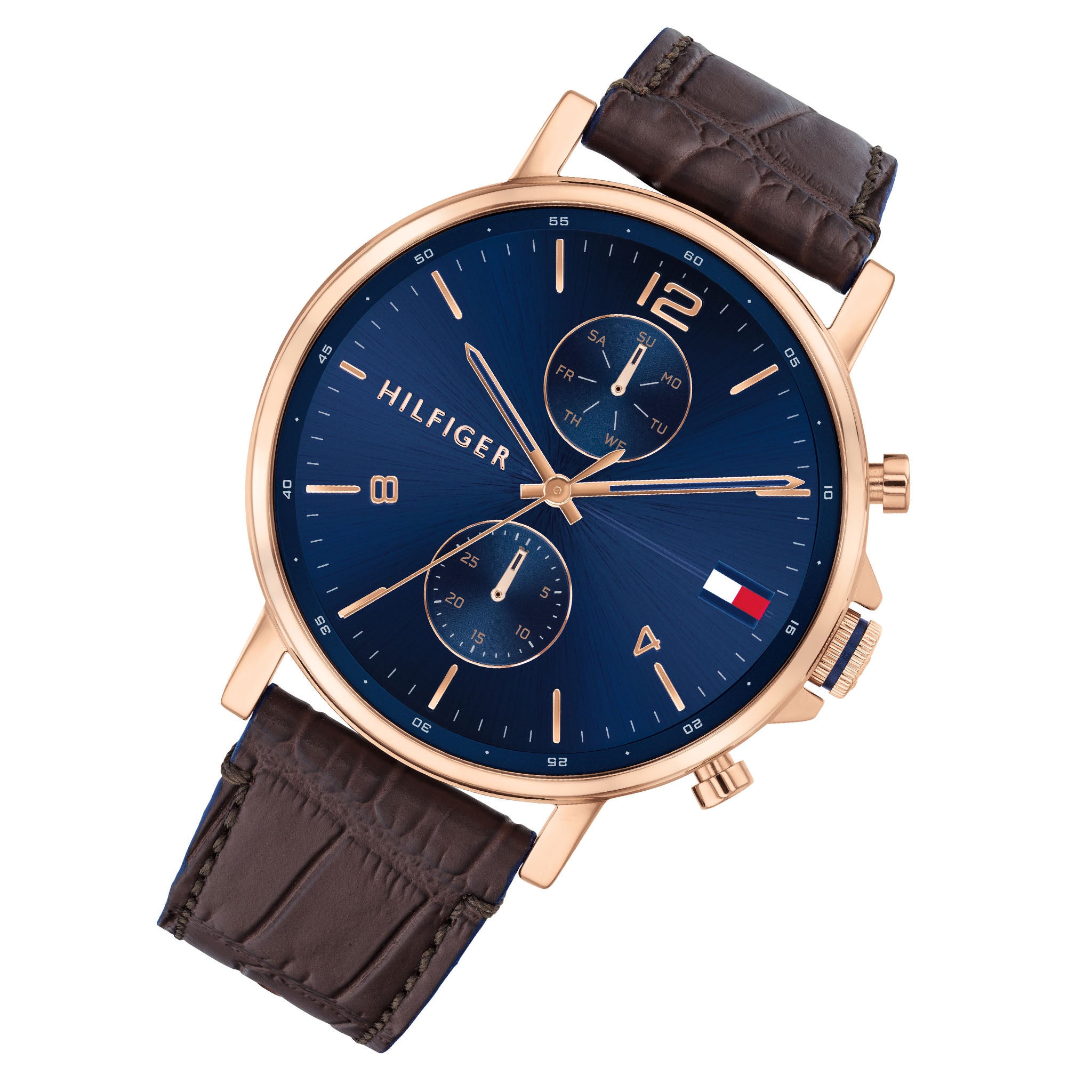 Tommy Hilfiger Brown Leather Men's Multi-function Watch - 1710418
