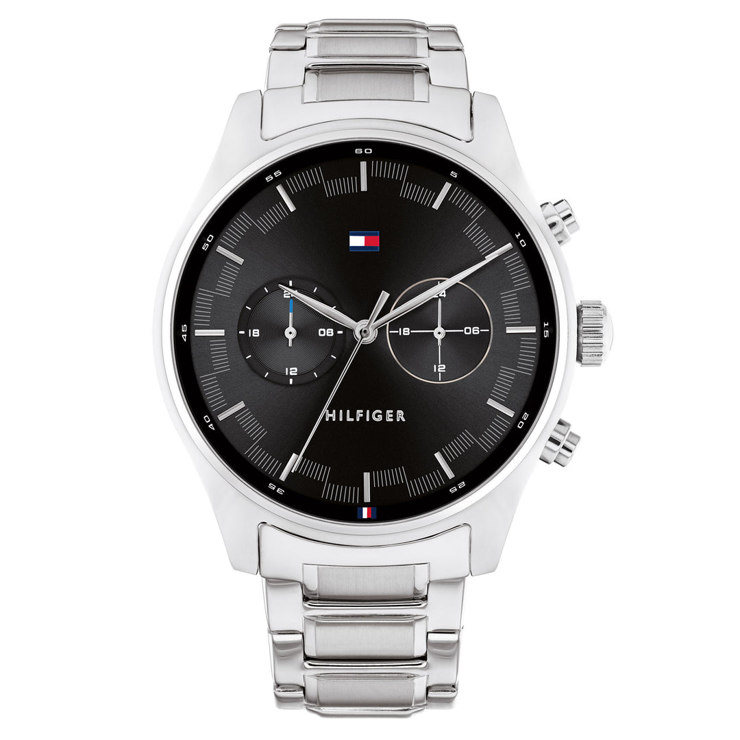 Tommy Hilfiger Stainless Steel Black Dial Men's Multi-function Watch - 1710419