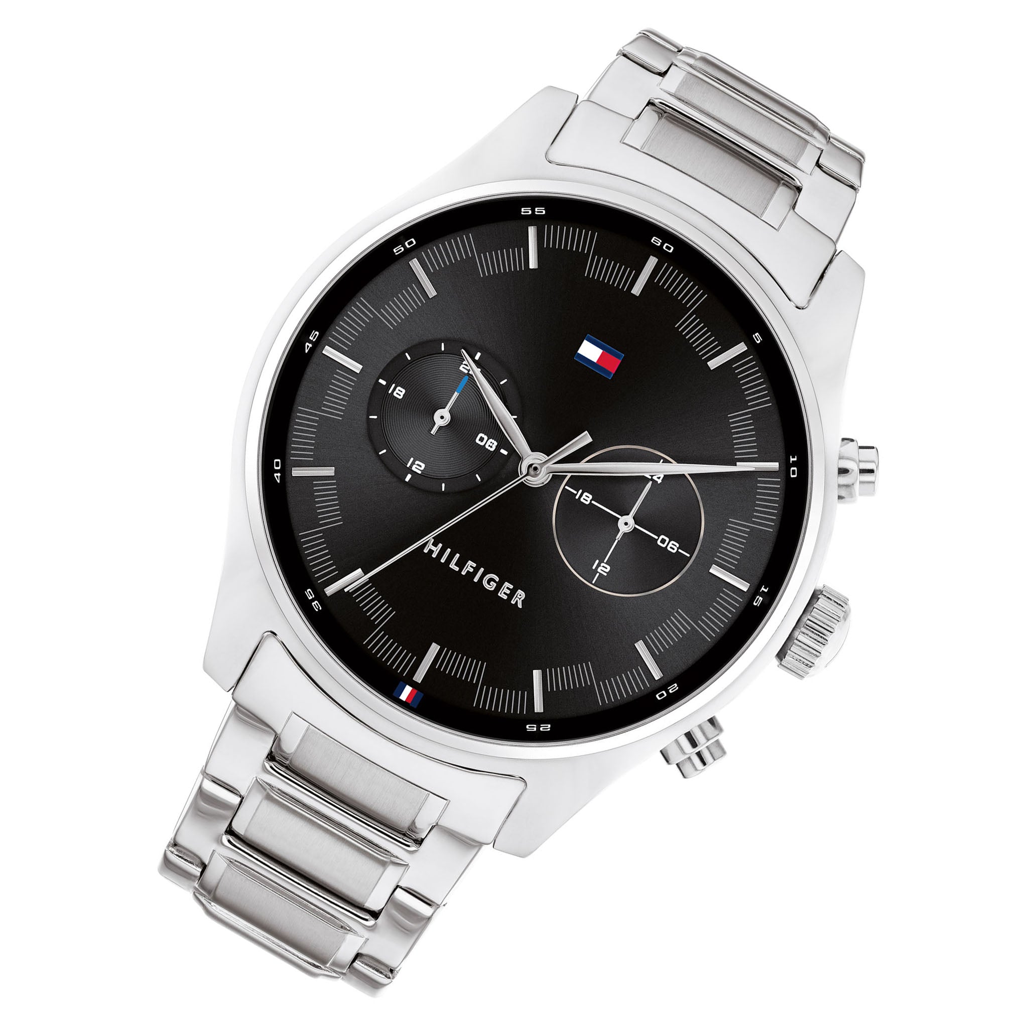 Tommy Hilfiger Stainless Steel Black Dial Men's Multi-function Watch - 1710419