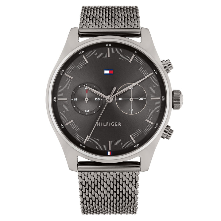 Tommy Hilfiger Steel Mesh Grey Dial Men's Multi-function Watch - 1710421