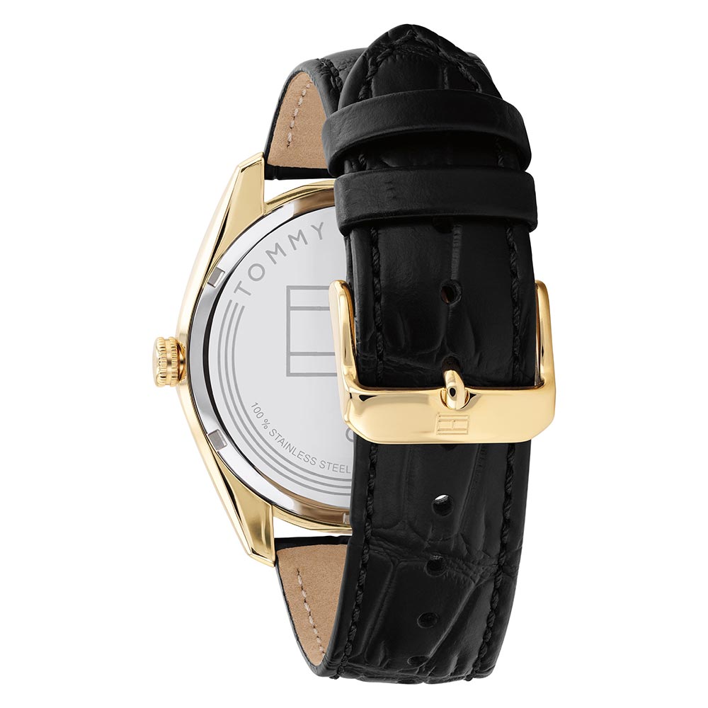 Tommy Hilfiger Black Leather Men's Watch - 1710428