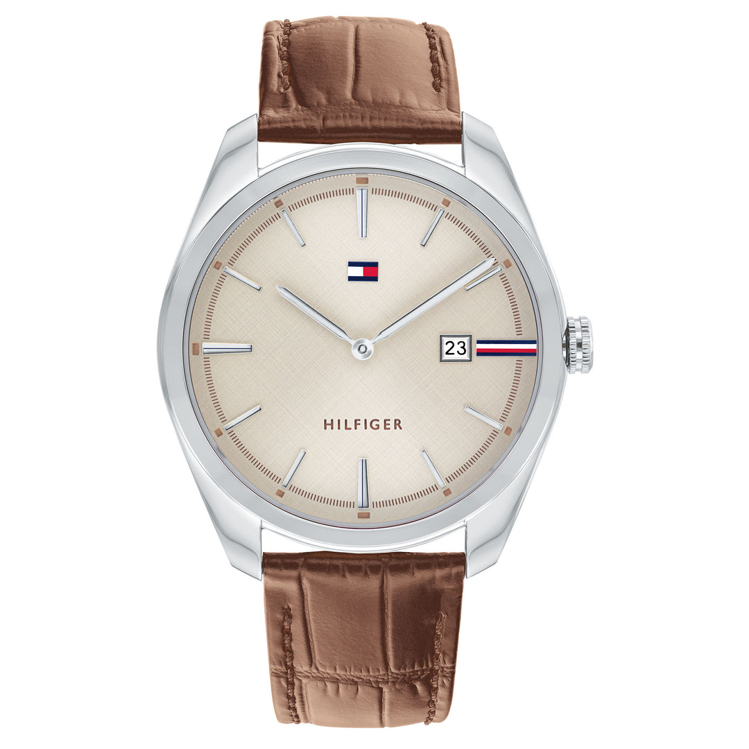 Tommy Hilfiger Brown Leather Men's Watch - 1710430