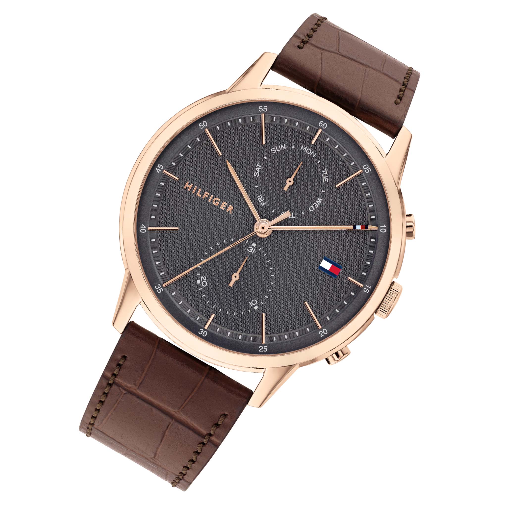 Tommy Hilfiger Easton Brown Leather Men's Multi-function Watch - 1710435