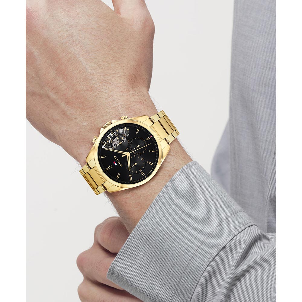 Tommy Hilfiger Gold Steel Men's Multi-function Watch - 1710447