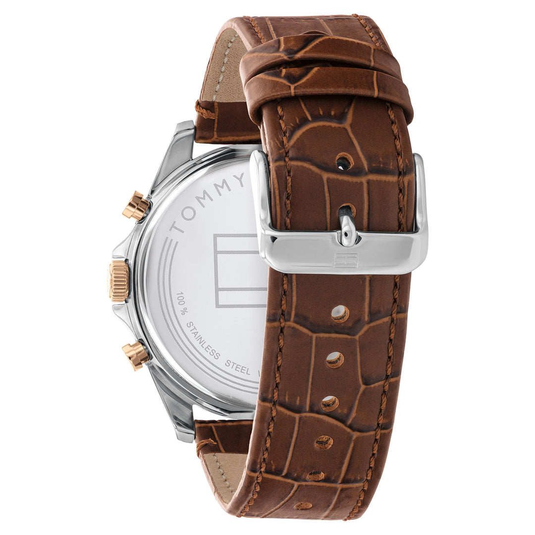 Tommy Hilfiger Brown Leather Men's Multi-function Watch - 1710450