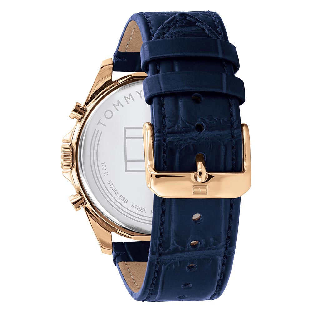 Tommy Hilfiger Blue Leather Men's Multi-function Watch - 1710451