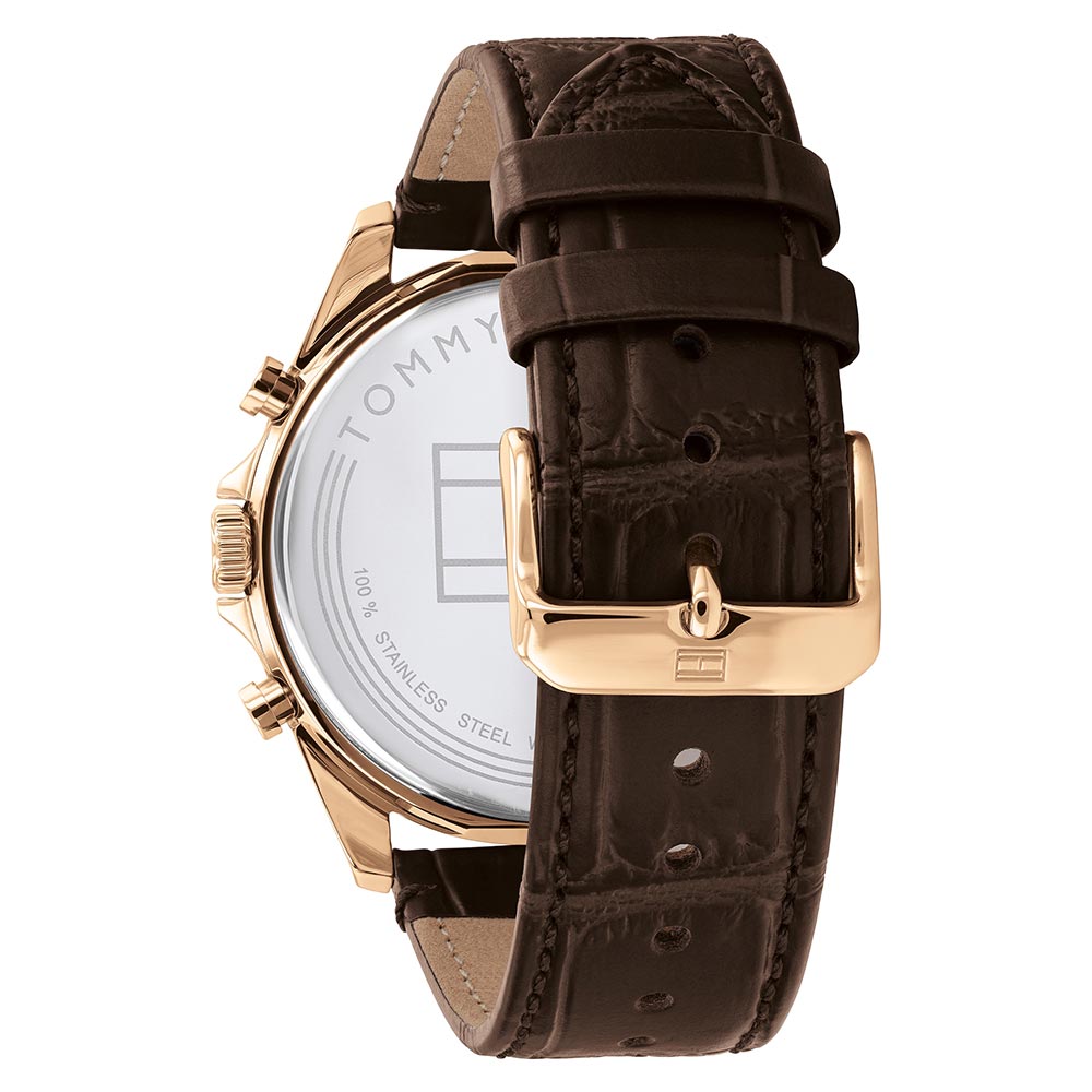 Tommy Hilfiger Brown Leather Men's Multi-function Watch - 1710453