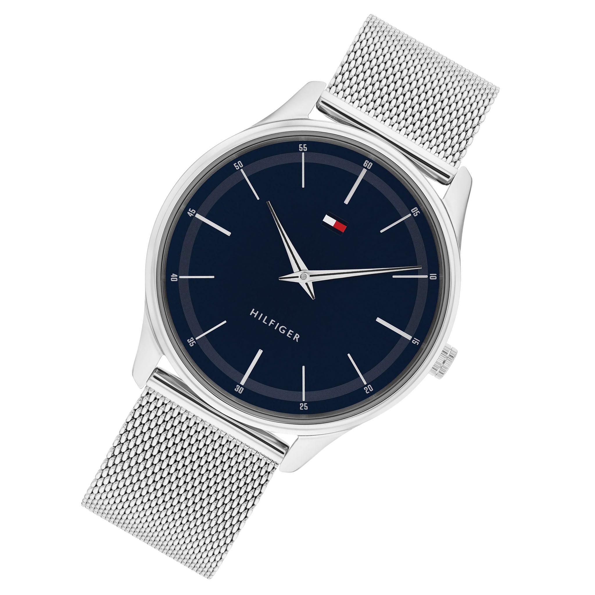 Tommy Hilfiger Stainless Steel Mesh Navy Dial Men's Watch - 1710468
