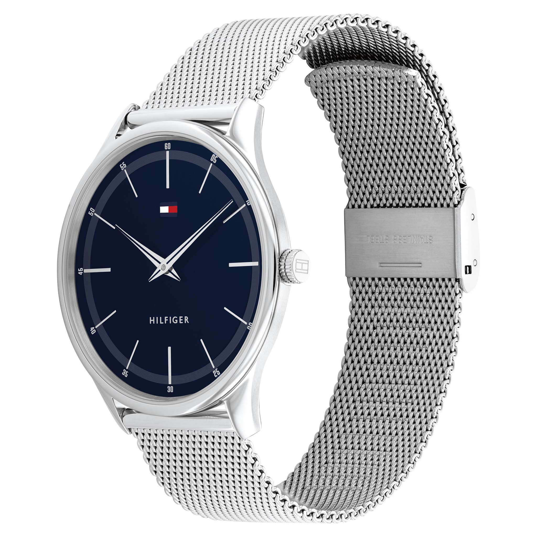 Tommy Hilfiger Stainless Steel Mesh Navy Dial Men's Watch - 1710468