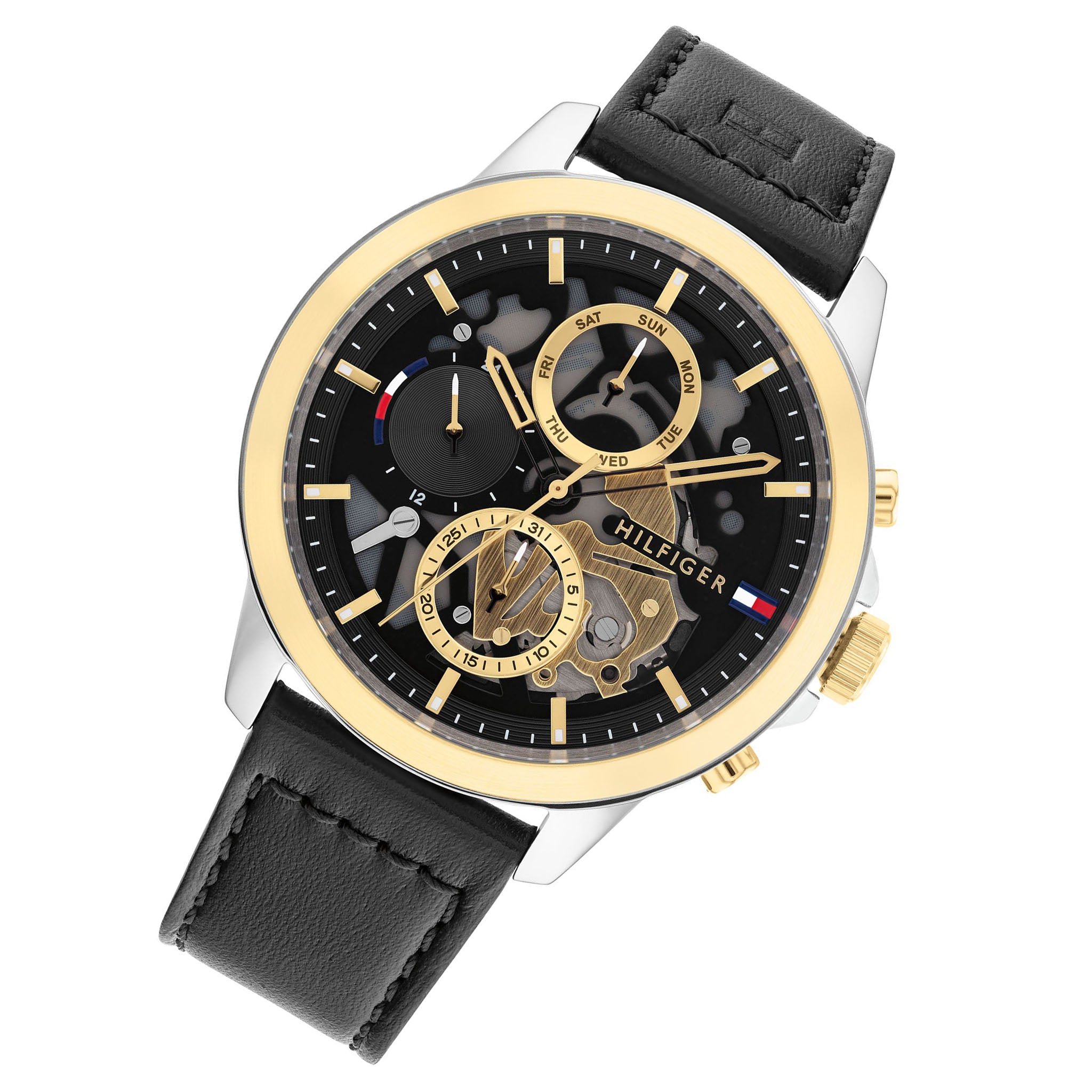 Tommy Hilfiger Black Leather Band Men's Multi-function Watch - 1710474
