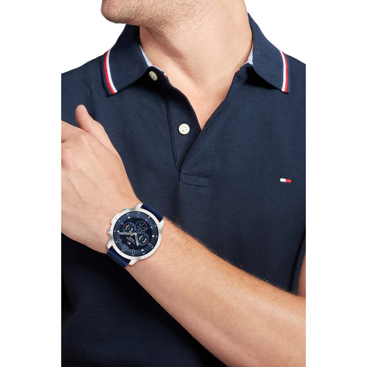 Tommy Hilfiger Navy Silicone Band Men's Multi-function Watch - 1710489