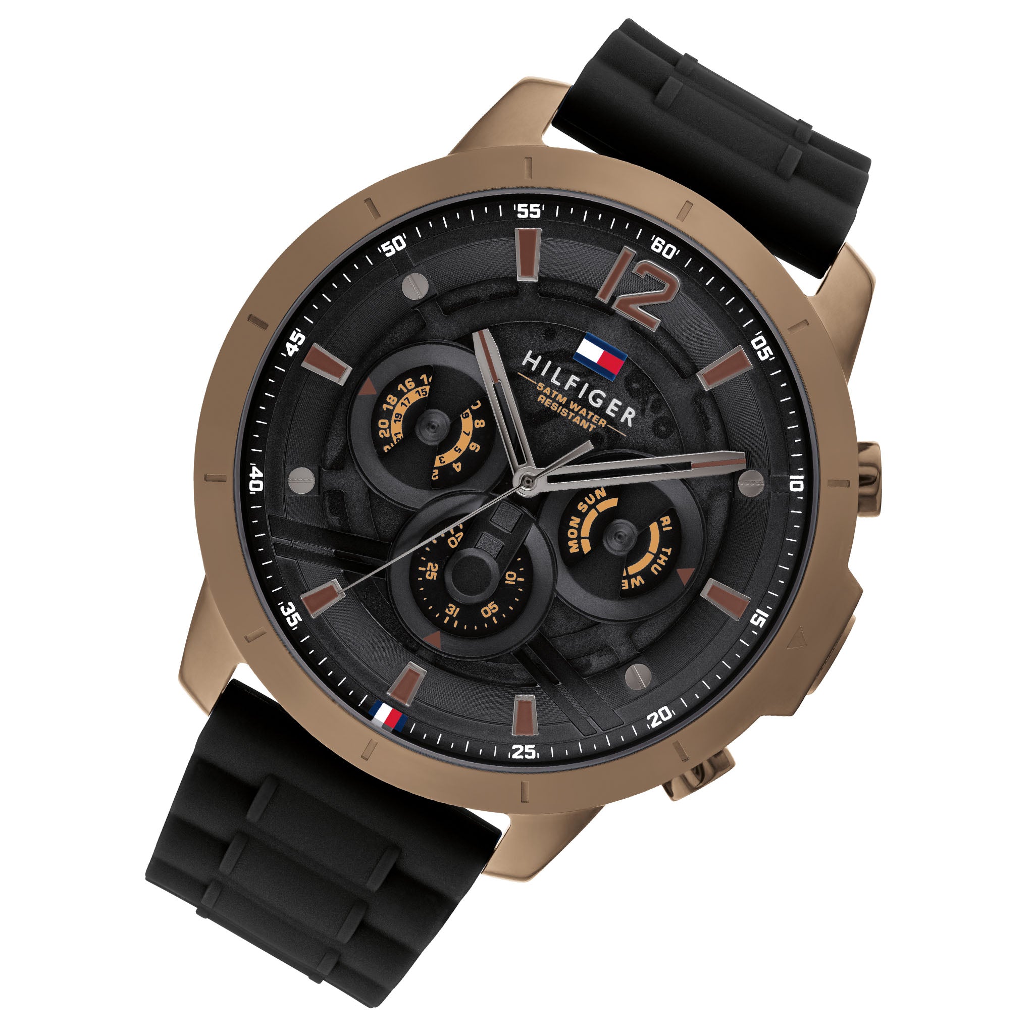 Tommy Hilfiger Black Silicone Band Men's Multi-function Watch - 1710491