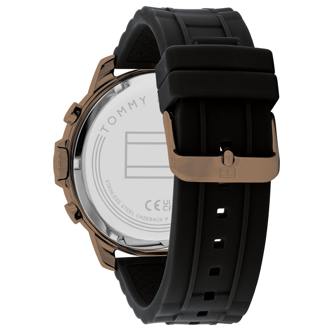 Tommy Hilfiger Black Silicone Band Men's Multi-function Watch - 1710491