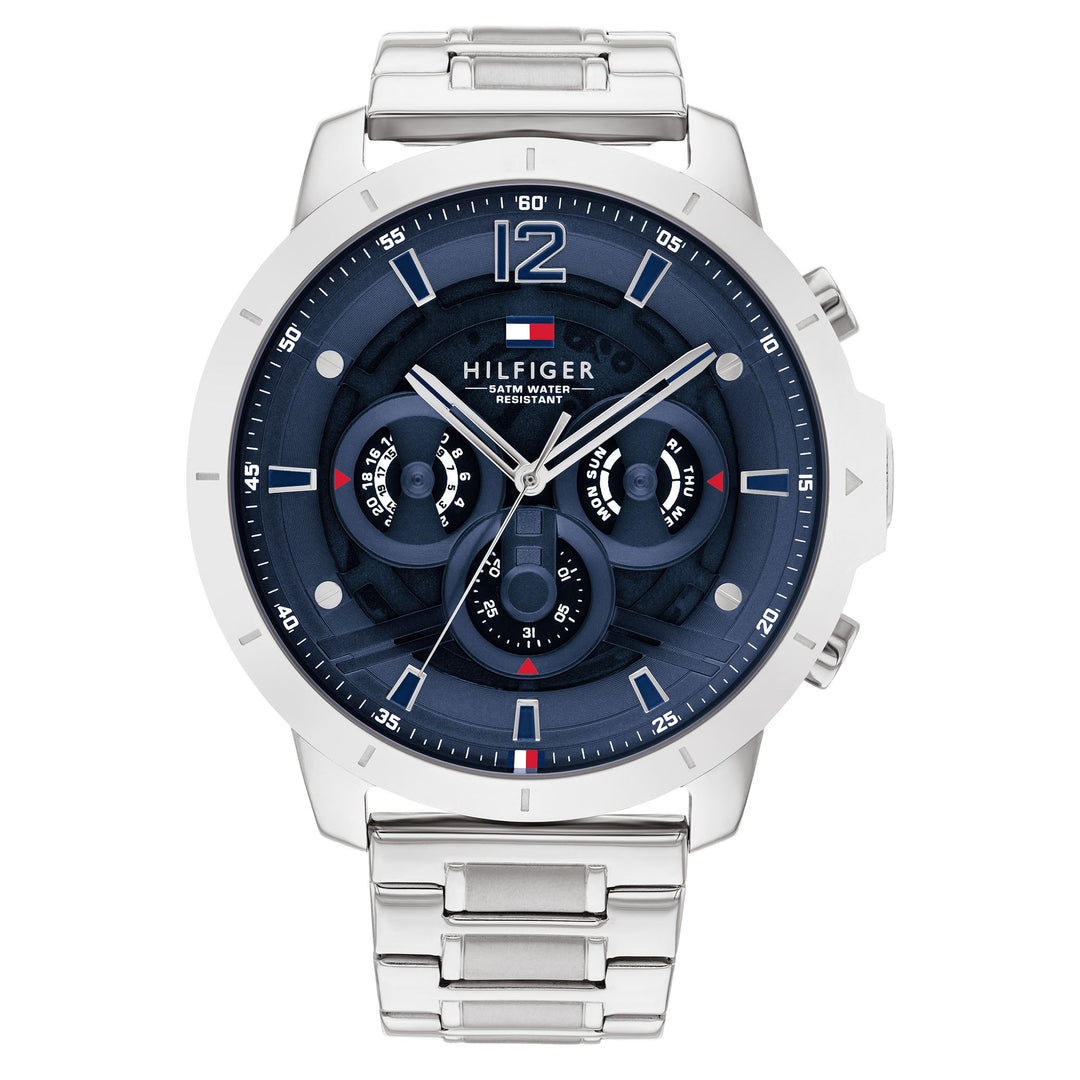 Tommy Hilfiger Silver Steel Navy Dial Men's Multi-function Watch - 171 ...