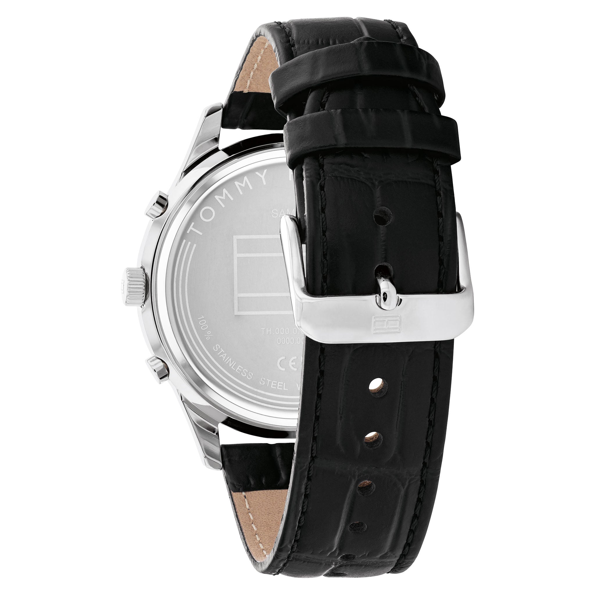 Tommy Hilfiger Black Leather Multi-function Men's Watch - 1710502