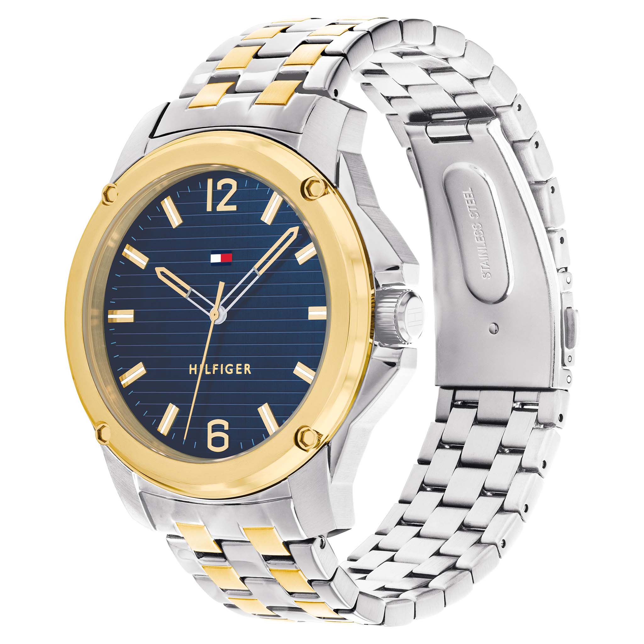 Tommy Hilfiger Two-Tone Steel Blue Dial Men's Watch - 1710507