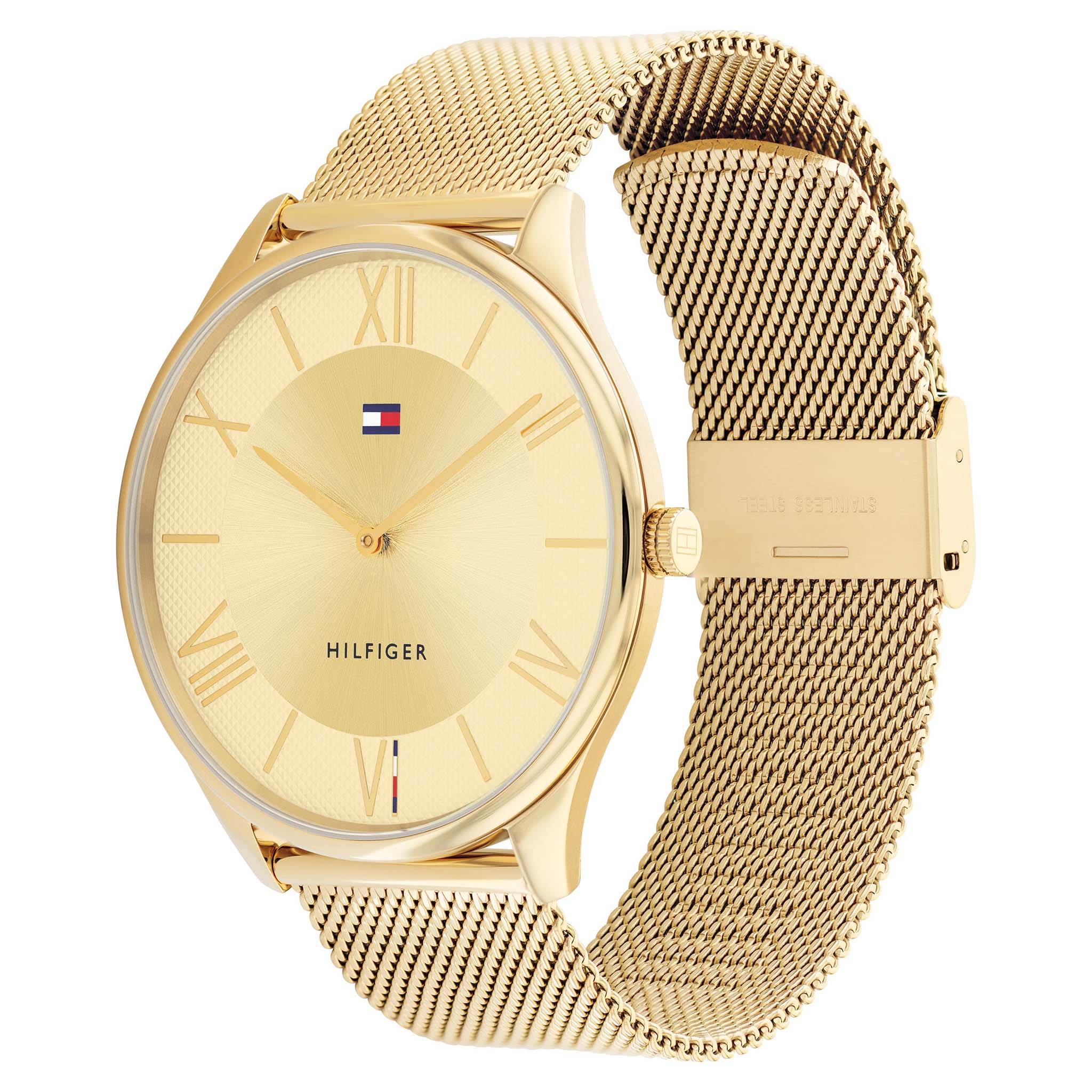 Tommy Hilfiger Gold Steel Mesh Slim Men's Watch - 1710515