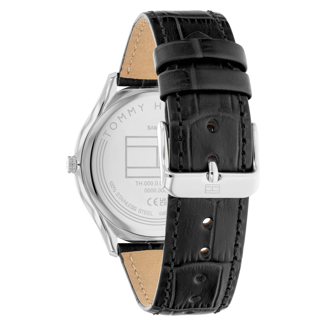 Tommy Hilfiger Black Leather Slim Men's Watch - 1710516