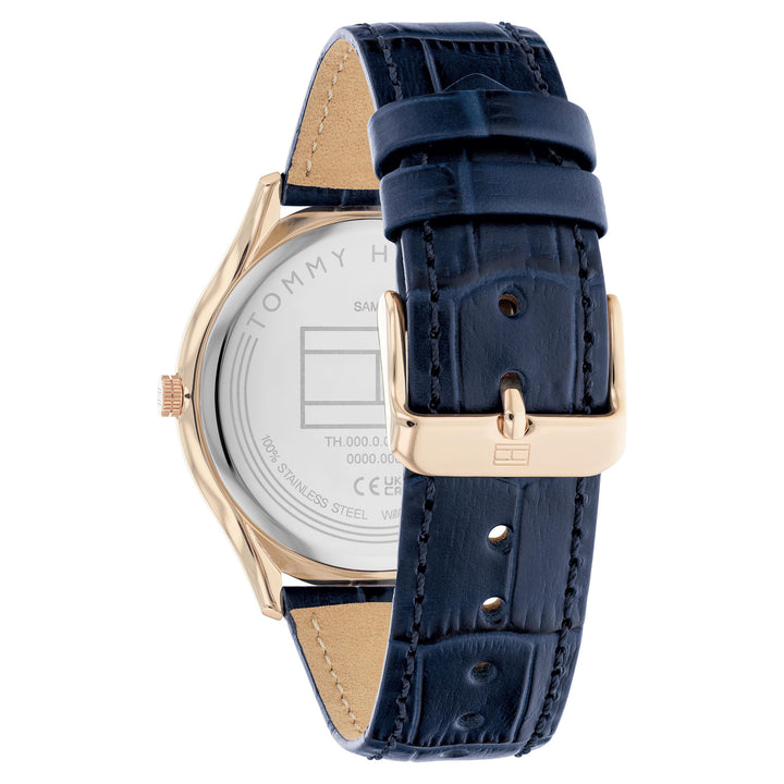 Tommy Hilfiger Navy Leather Slim Men's Watch - 1710517