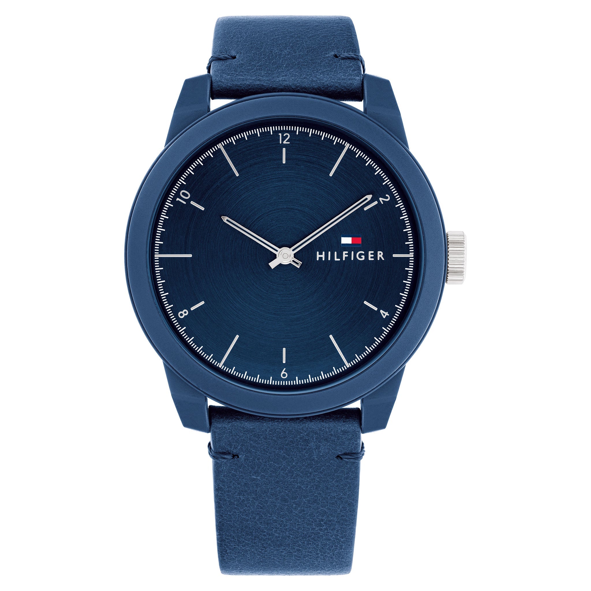 Tommy Hilfiger Denim Navy Leather Navy Dial Men's Watch - 1710543