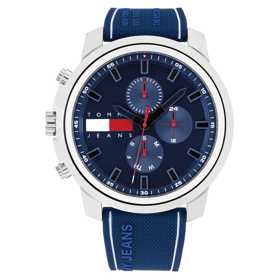 Tommy Hilfiger Blue Silicone Multi-function Men's Watch - 1710582
