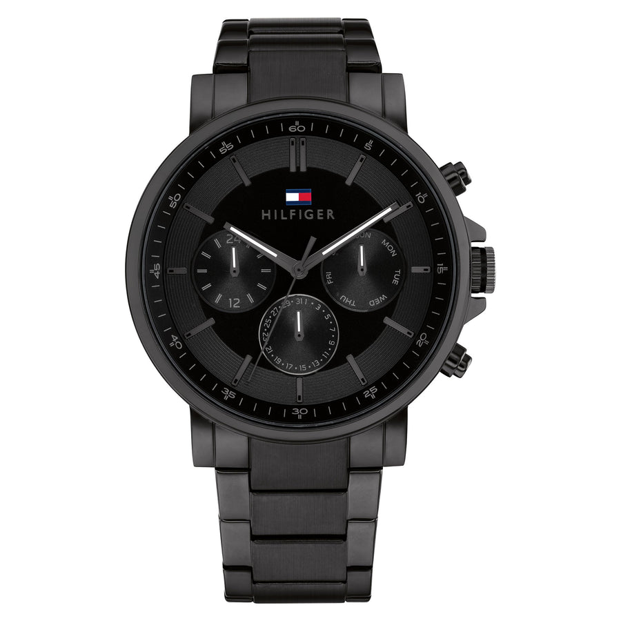 Tommy Hilfiger Black Steel Black Dial Multi-function Men's Watch - 1710590