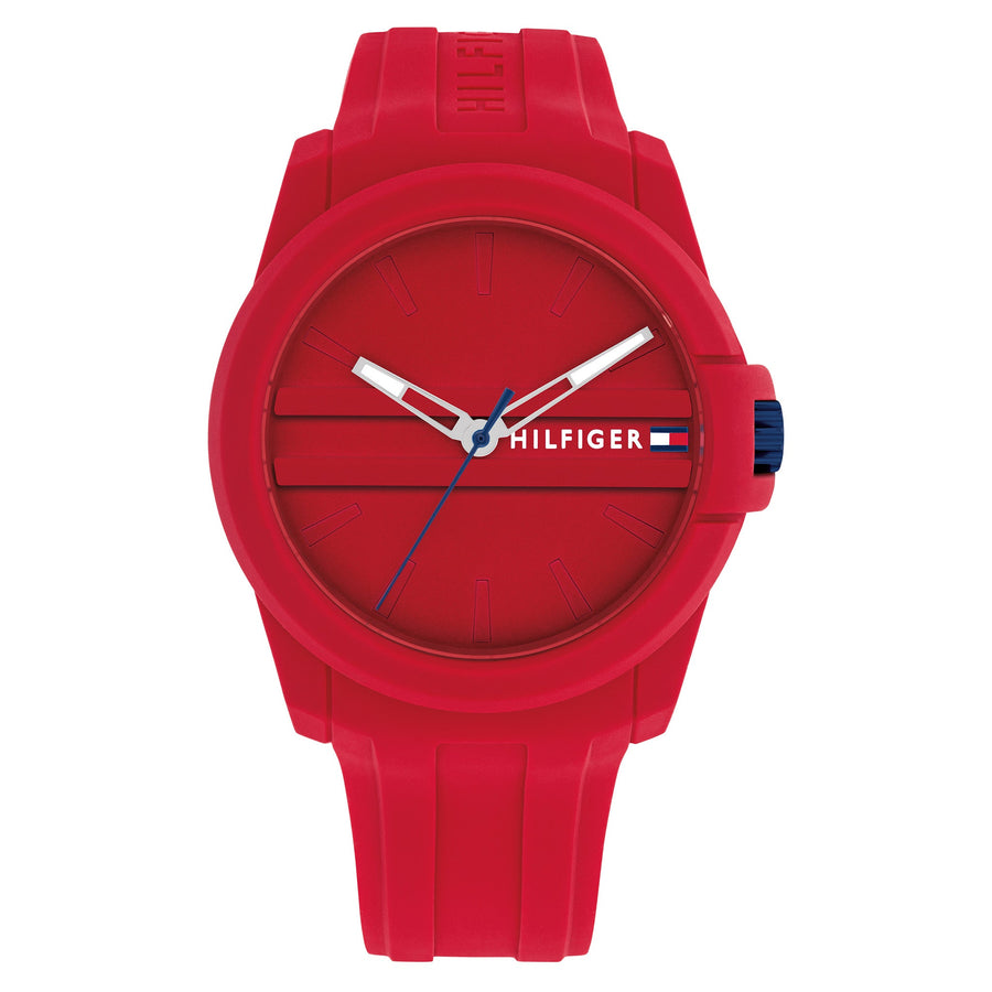 Tommy Hilfiger Red Silicone Red Dial Men's Watch - 1710598