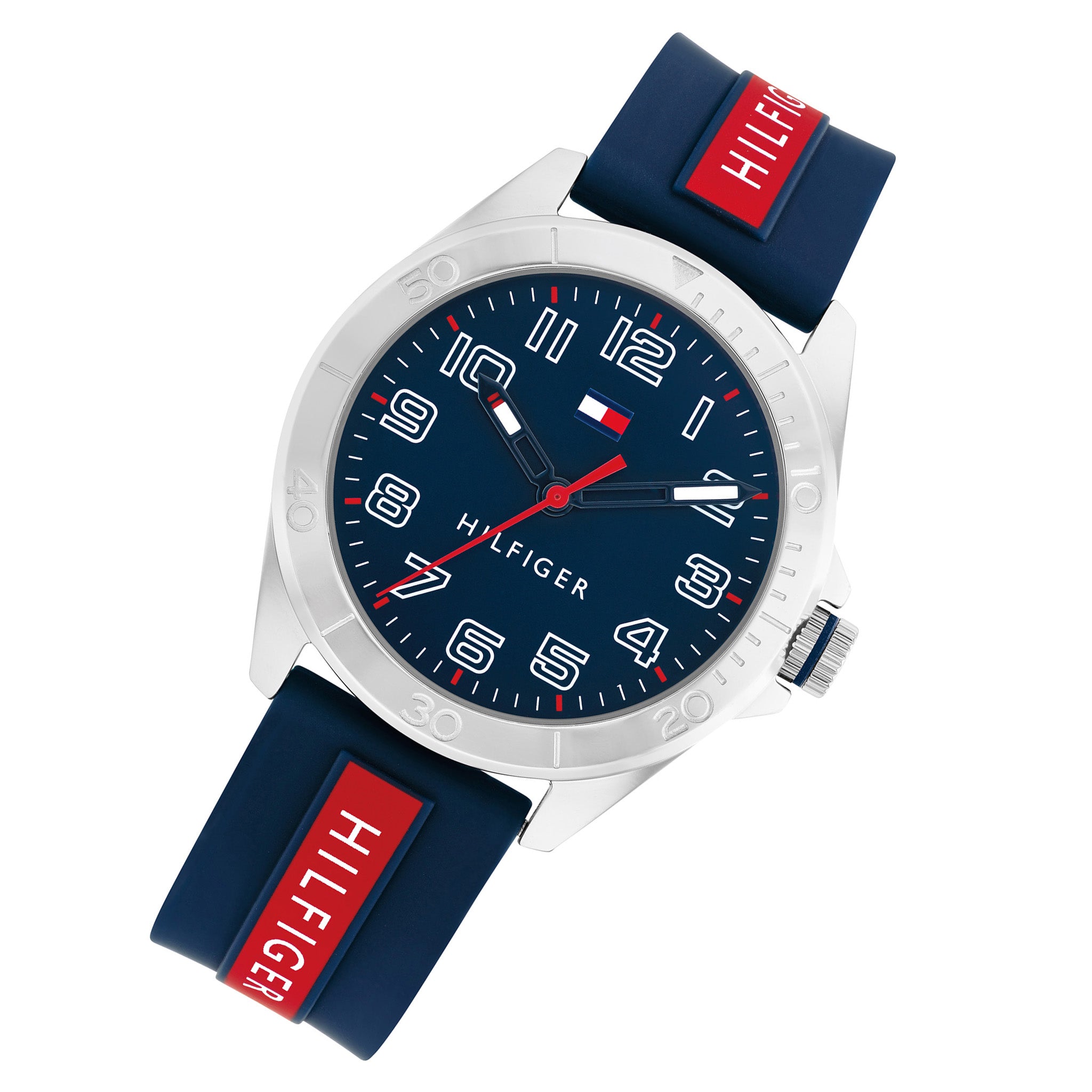 Tommy Hilfiger Blue & Red Silicone Kids Watch - 1720019