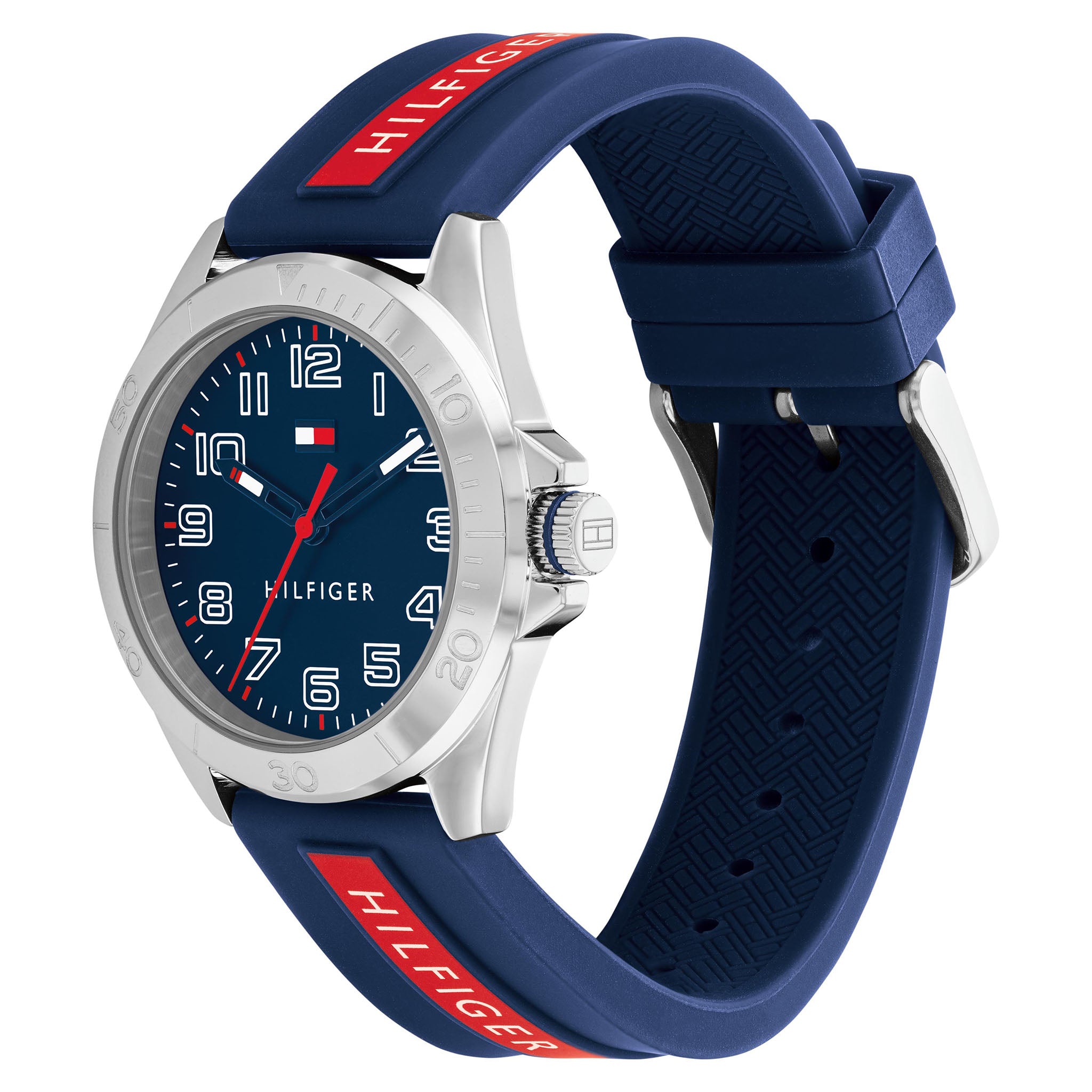Tommy Hilfiger Blue & Red Silicone Kids Watch - 1720019
