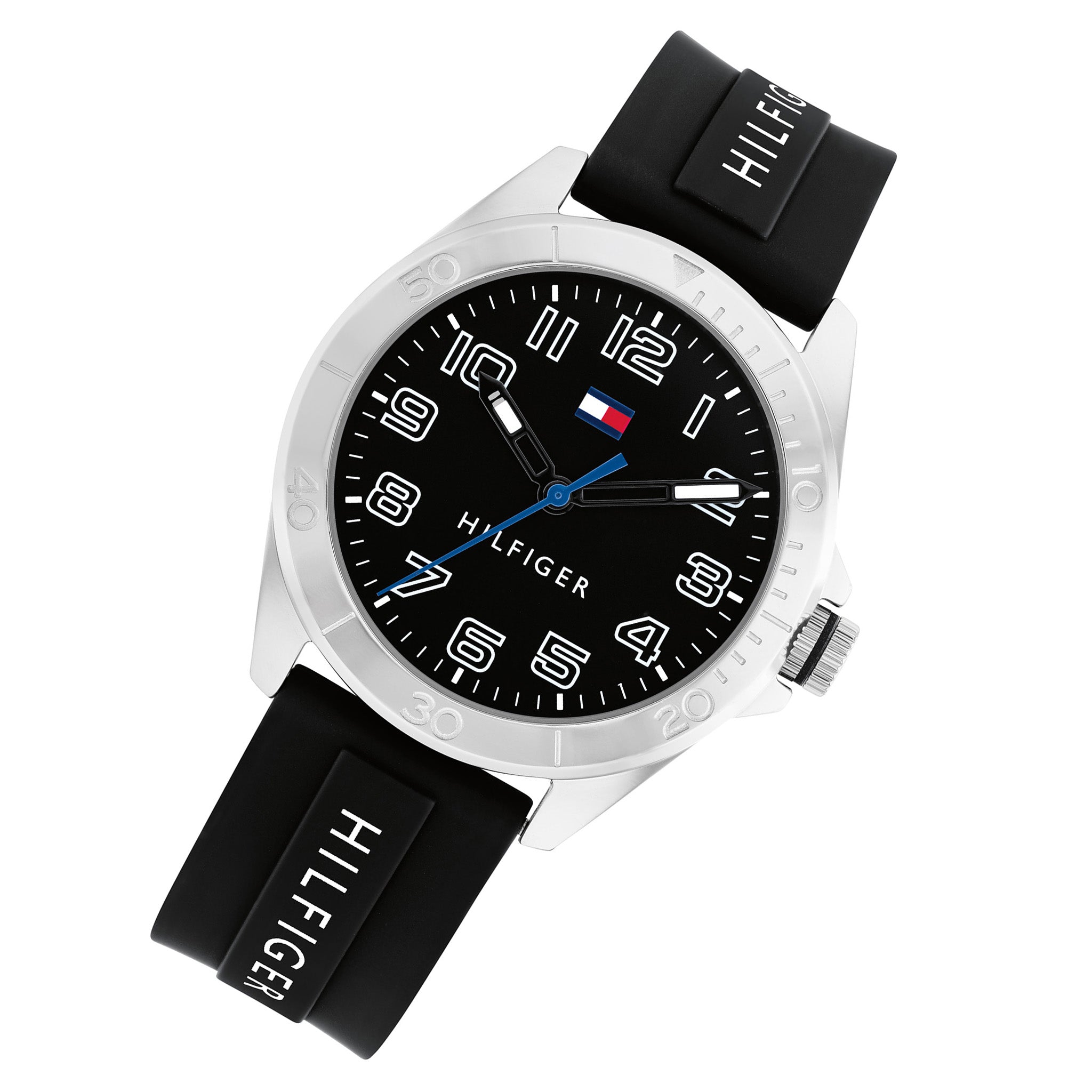 Tommy Hilfiger Silicone Black Dial Kids Watch - 1720020