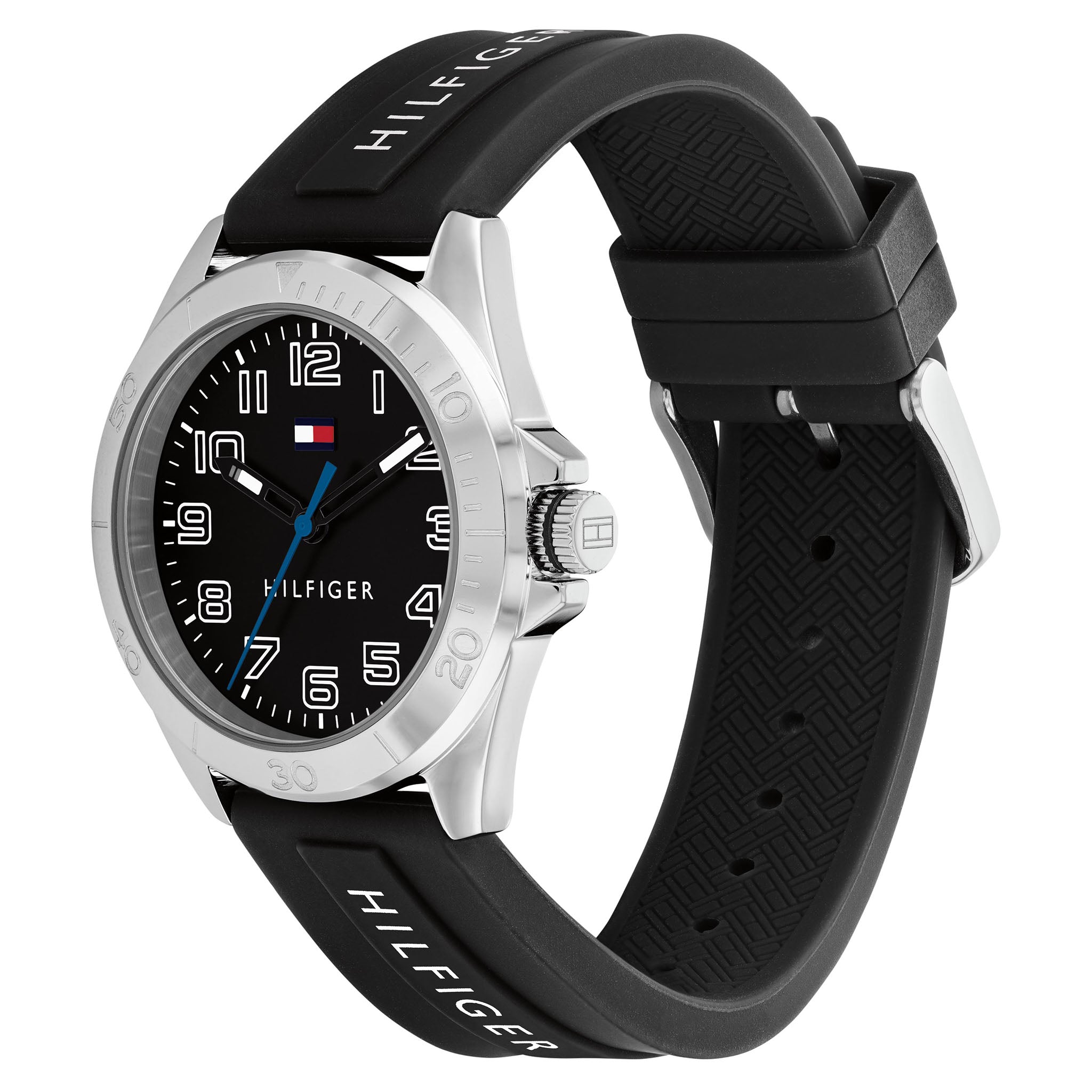 Tommy Hilfiger Silicone Black Dial Kids Watch - 1720020